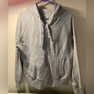 Faded glory gray fuzzy zip up